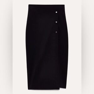 Aritzia Billy Midi Wrap Skirt (Black)
